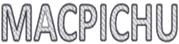 Signo MACPICHU en letras grises con contorno